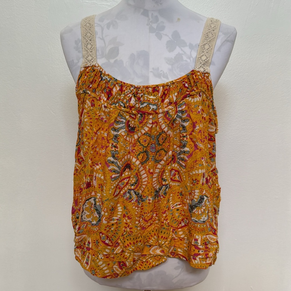 Rachel Zoe Orange Floral Print Macro Mai Straps - Picture 2 of 10